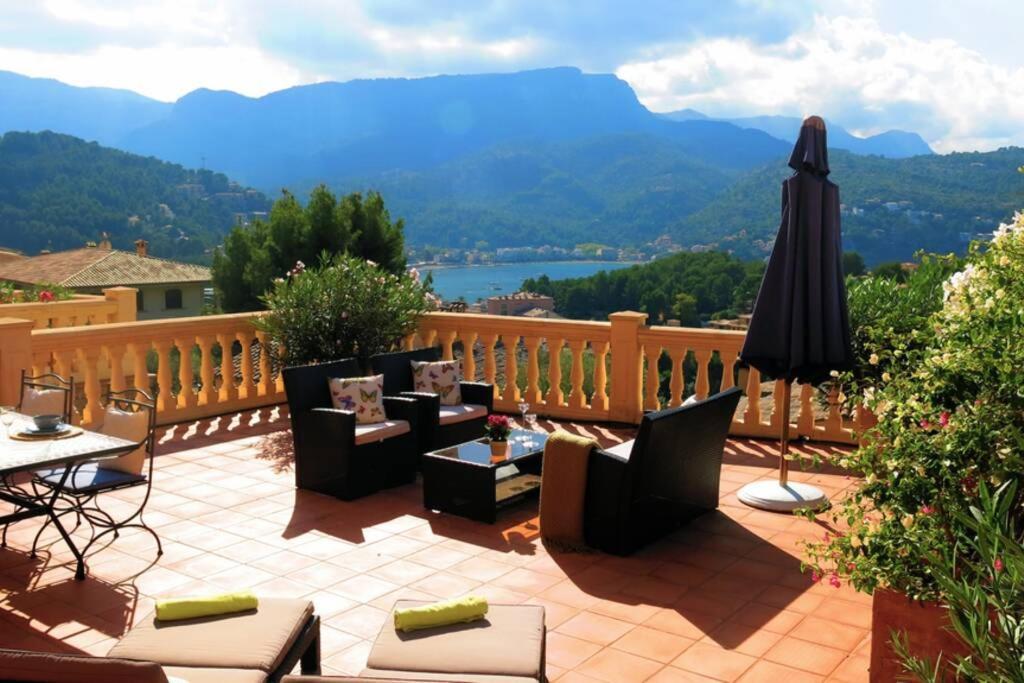 Apartamento En El Puerto De Soller Con Gran Terraza Privada Y Vistas Al Mar. Piscina Comunitaria. Localizado En Un Zona Tranquila Y Muy Soleada. Wifi Gratis Disponible. Parking. Exterior foto